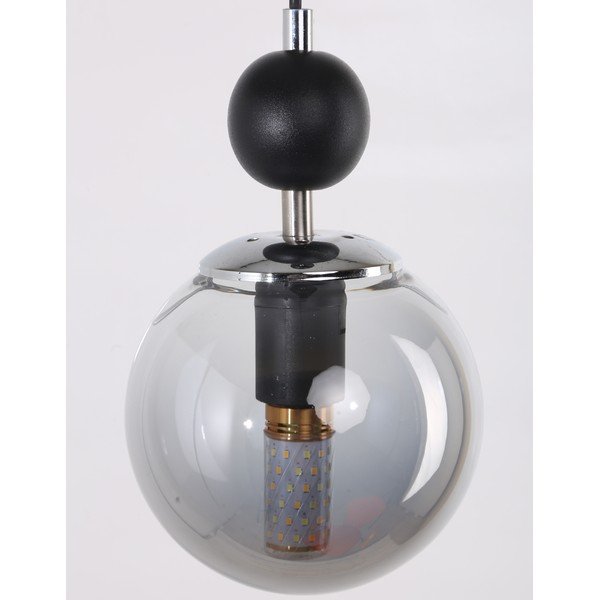 Kabantis šviestuvas juodos spalvos/pilkos spalvos ø 15 cm su stiklo gaubtu Marble – Squid Lighting-image-1