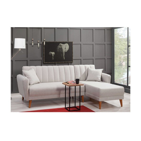 Sulankstoma kampinė sofa baltos spalvos (su dešiniuoju kampu) Aqua – Balcab Home-image-4