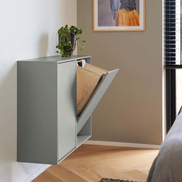 Sieninis pilkai mėlynos spalvos skalbinių krepšys Laundry Box – ReCollector-image-2