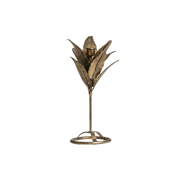 Aukso spalvos lapo formos žvakidė BePureHome, aukštis 32 cm