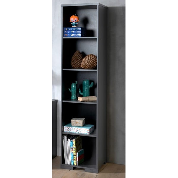 Vaikiška knygų spinta tamsiai pilkos spalvos 46x195 cm London – Vipack-image-1