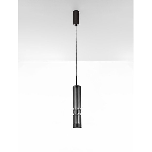 Pilkos spalvos iš stiklo kabantis šviestuvas LED ø 8 cm Bento – Nova Luce-image-3
