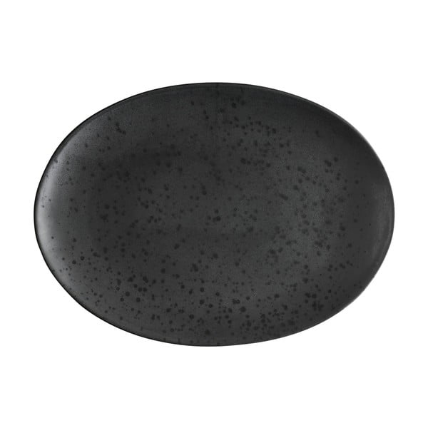 Juodos akmens masės ovalus serviravimo dubuo "Bitz Basics Black", 45 x 34 cm