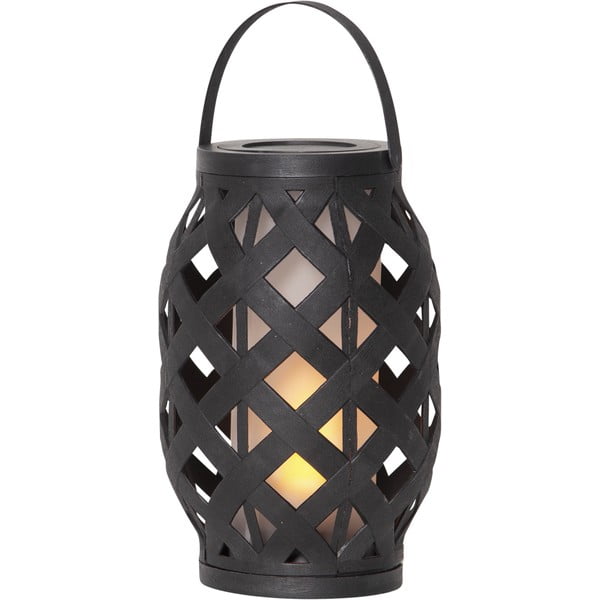 Juodas žibintas su liepsna Star Trading Flame Lantern, aukštis 23 cm