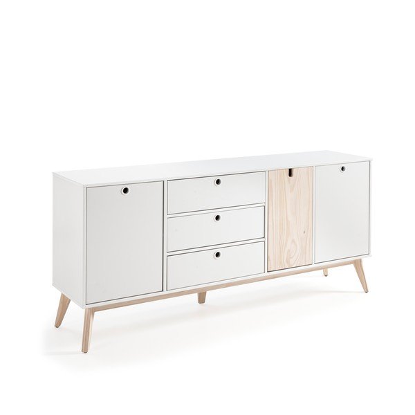 Baltos pušies medienos komoda "Marckeric Kiara-image-2