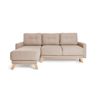 Smėlio spalvos modulinė kampinė sofa-lova Bonami Selection Pop