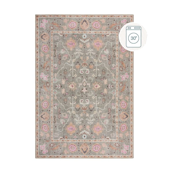 Skalbiamas šviesiai žalios spalvos kilimas 190x290 cm Una Floral – Flair Rugs