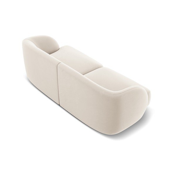 Smėlio spalvos aksominė sofa 184 cm Miley - Micadoni Home-image-3