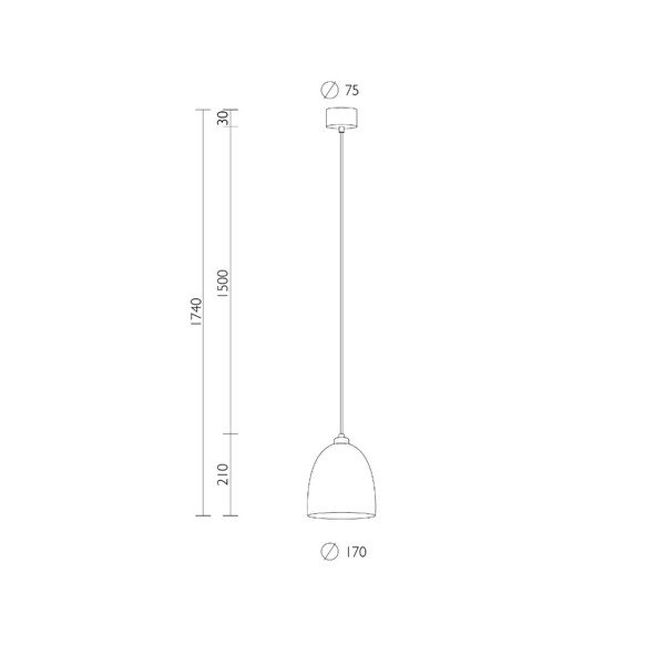 Pakabinamas aukso spalvos šviestuvas su baltu kabeliu "Sotto Luce Awa-image-3