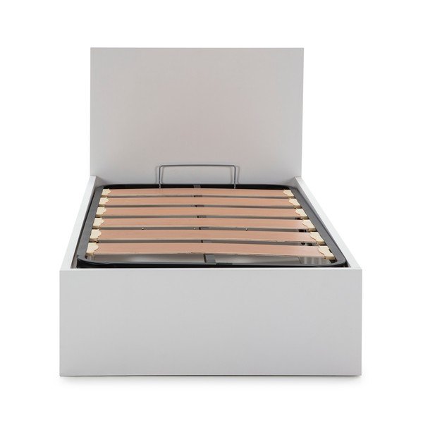 Balta lova su dėže ir grotelėmis 90x190 cm Kronos - Marckeric