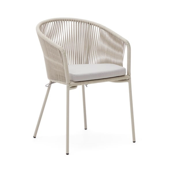 Kreminės spalvos metalinė sodo kėdė Yanet – Kave Home