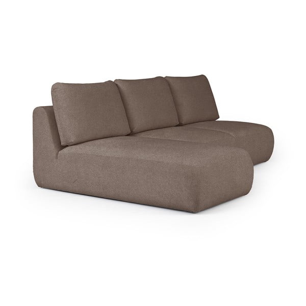 Rudos spalvos iš boucle kampinė sofa (su kairiuoju kampu/su gultu) Mirel – Rodier-image-2