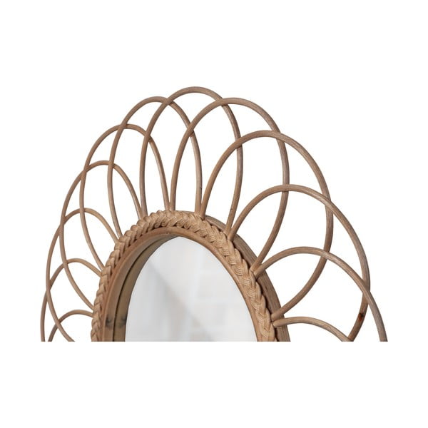 Sieninis veidrodis su bambukiniu rėmu ø 59 cm Flores – Basiclabel -image-2