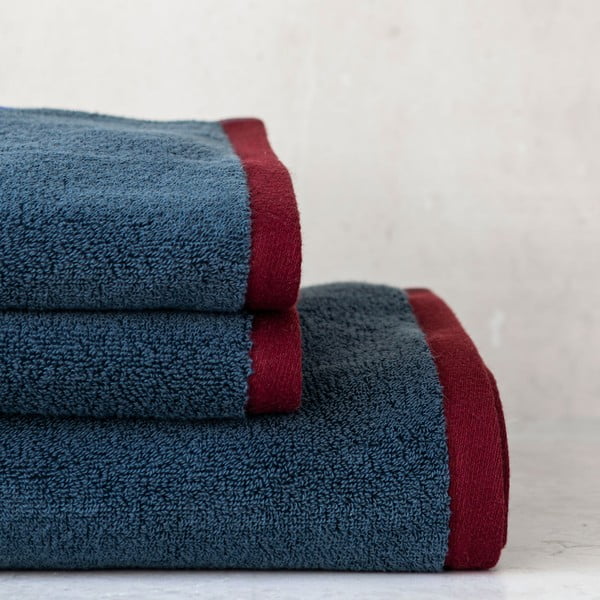 Tamsiai mėlynos spalvos/pilkos spalvos iš frote audinio iš organiškos medvilnės vonios rankšluostis 70x133 cm Soft – Mette Ditmer Denmark-image-2