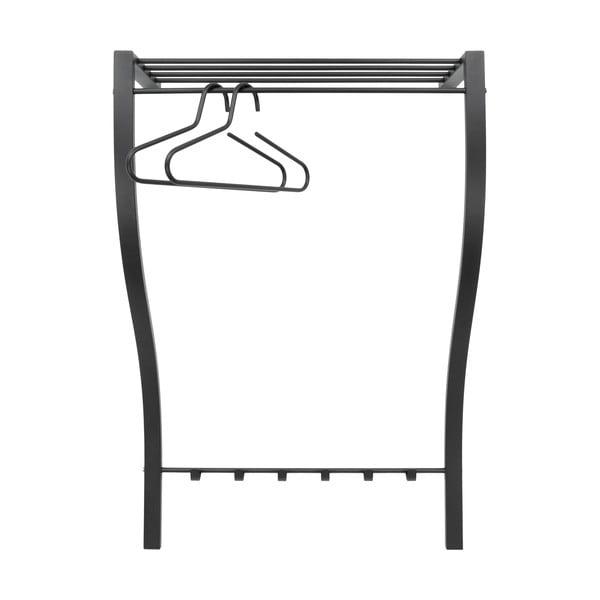 Juodos spalvos iš metalo sieninė lentyna su lentyna 75 cm Carve – Spinder Design-image-2