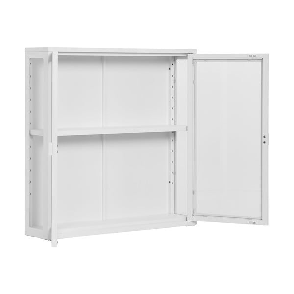 Iš metalo pakabinama vitrina baltos spalvos 80x80 cm Brisbane – House Nordic-image-2