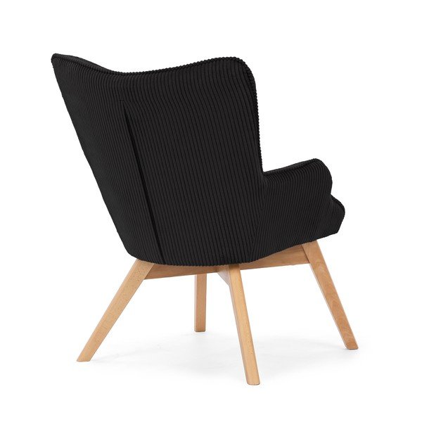 Juodos spalvos iš kordinio velveto krėslas Niko – Ropez-image-3