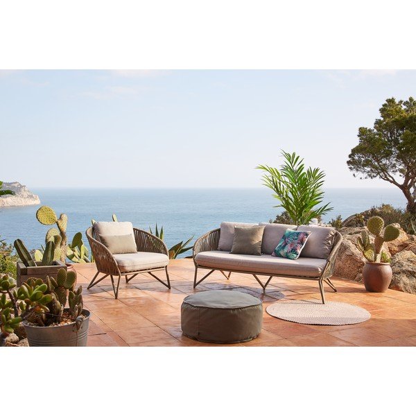 Smėlio spalvos kilimas iš perdirbto plastiko Kave Home Rodhe, skersmuo 150 cm-image-2