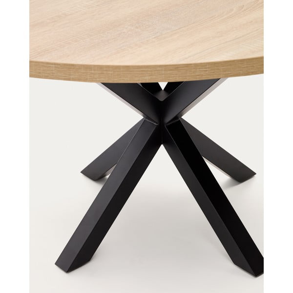 Apvalios formos valgomojo stalas juodos spalvos/natūralios spalvos ø 120 cm Argo – Kave Home-image-3