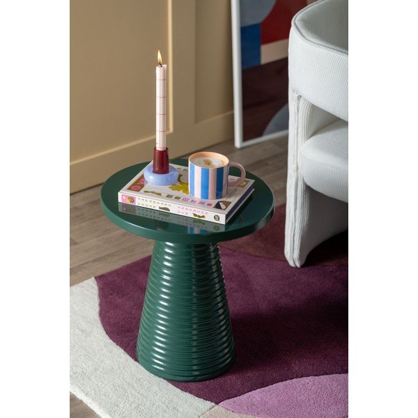 Iš metalo apvalios formos šoninis stalas ø 40 cm Catania Ribbed – Leitmotiv-image-1