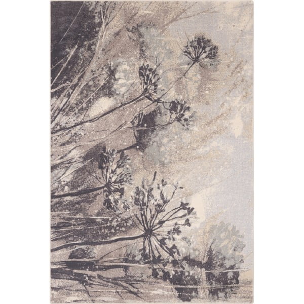Kilimas iš vilnos pilkos spalvos/kreminės spalvos 133x180 cm Lissey – Agnella