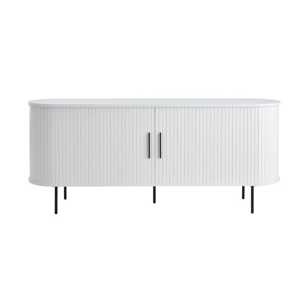 Šoninė spintelė baltos spalvos su stumdomomis durimis 180x76x45 cm Nola – Unique Furniture