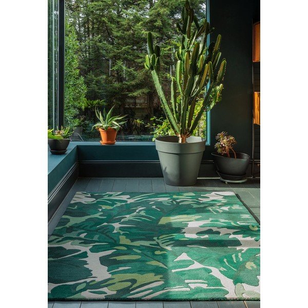 Rankų darbo iš vilnos kilimas tamsiai žalios spalvos 120x170 cm Matrix – Asiatic Carpets-image-1