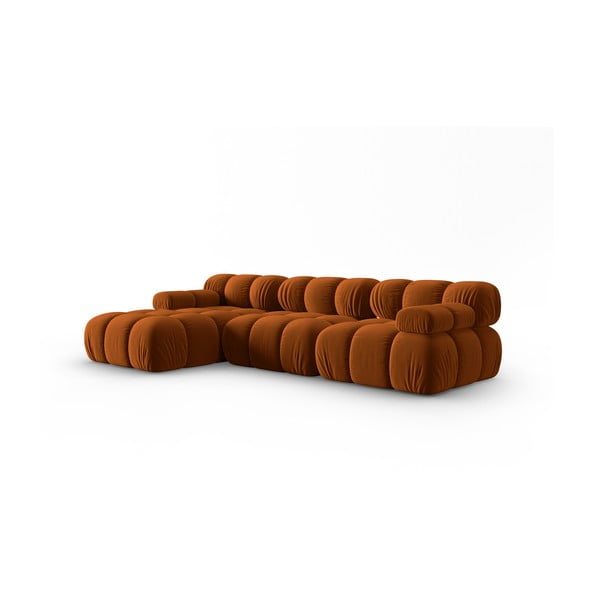 Sofa oranžinės spalvos iš velveto 285 cm Bellis – Micadoni Home-image-3