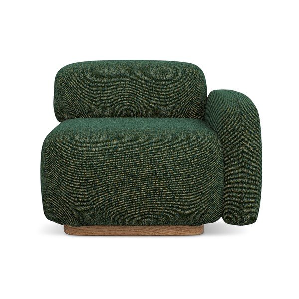 Tamsiai žalios spalvos modulinė sofos dalis (su dešiniuoju kampu) Ailani – Makamii