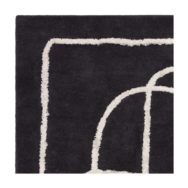 Rankų darbo iš vilnos kilimas juodos spalvos 160x230 cm Matrix – Asiatic Carpets-image-2
