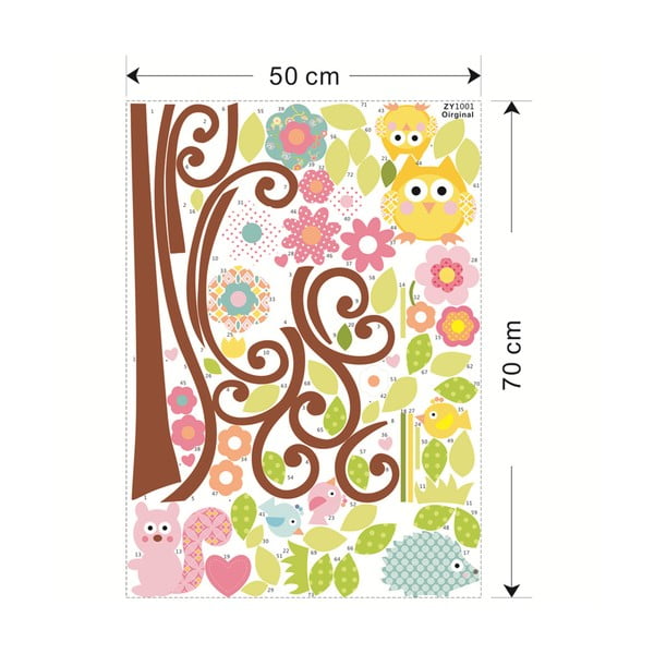 Sienų lipdukas Ambiance Tree and Owl-image-1