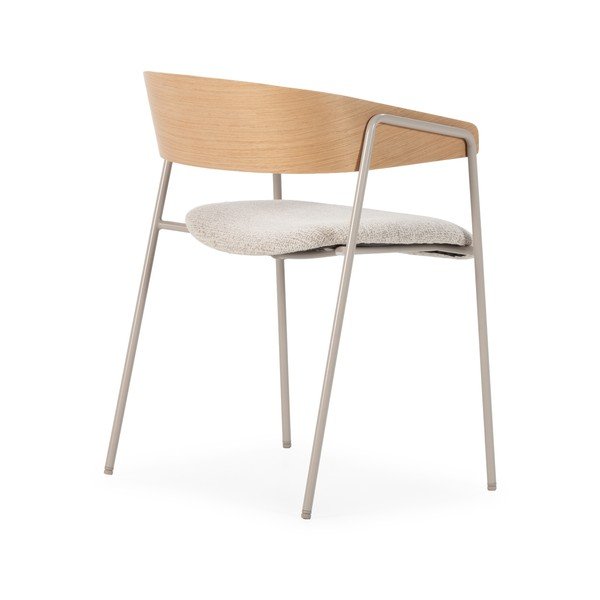 Šviesiai pilkos spalvos/natūralios spalvos iš audinio valgomojo kėdžių komplektas su porankiais 2 vnt. Cora – MOME-image-3