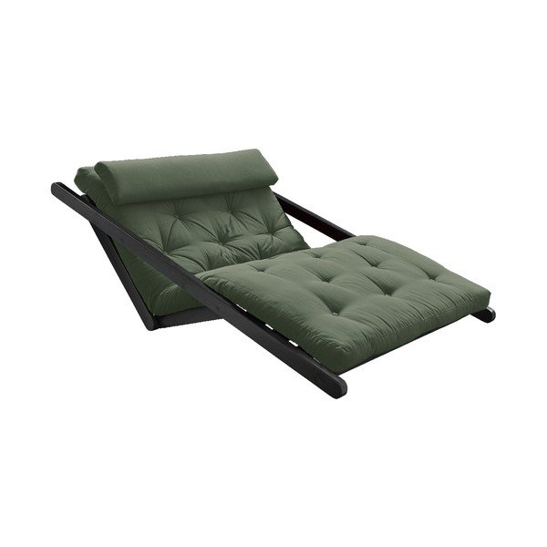 Dviejų vietų kintamas gultas Karup Design Figo Black/Olive Green