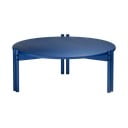 Apvalios formos kavos staliukas iš pušies masyvo mėlynos spalvos ø 80 cm Sticks – Karup Design