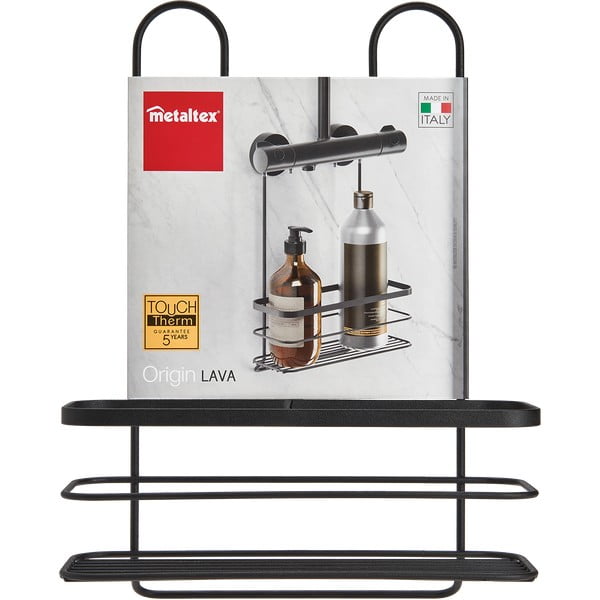 Juoda pakabinama vonios lentyna Metaltex Origin-image-2