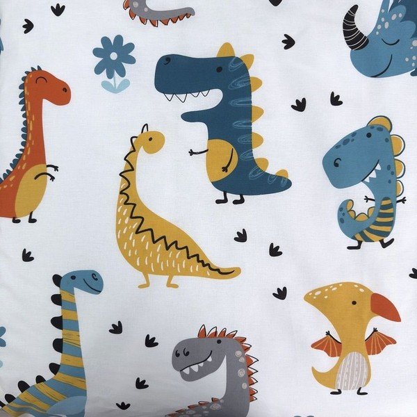 Iš medvilnės vaikiška patalynė vaikiškai lovai 100x135 cm Dino World – Jerry Fabrics-image-3