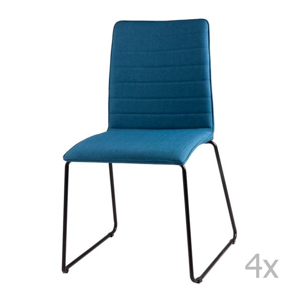 4 tamsiai mėlynų valgomojo kėdžių rinkinys "sømcasa Vera