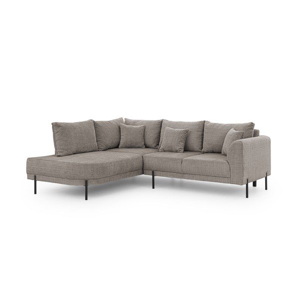 Taupe spalvos kampinė sofa iš šenilinio audinio (su kairiuoju kampu/„L“ formos) Mauris  – Ropez-image-2