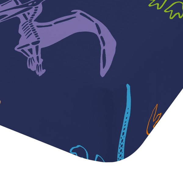 Mėlynos spalvos dvigulė vaikų patalynė su guma 135x190 cm Prehistoric Dinosaurs – Catherine Lansfield