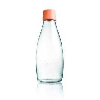 Abrikosų apelsinų spalvos ReTap stiklinis butelis su neribota garantija, 800 ml