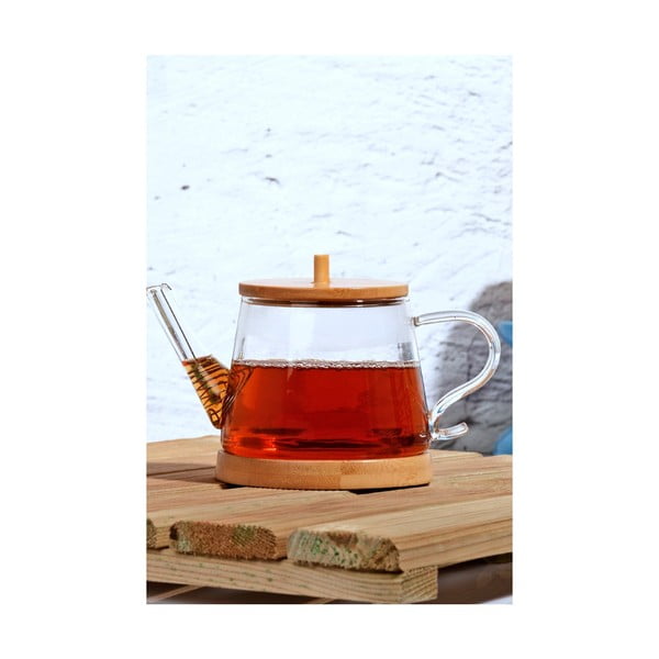 Stiklinis arbatinukas su bambuko dangteliu "Kutahya Daphne