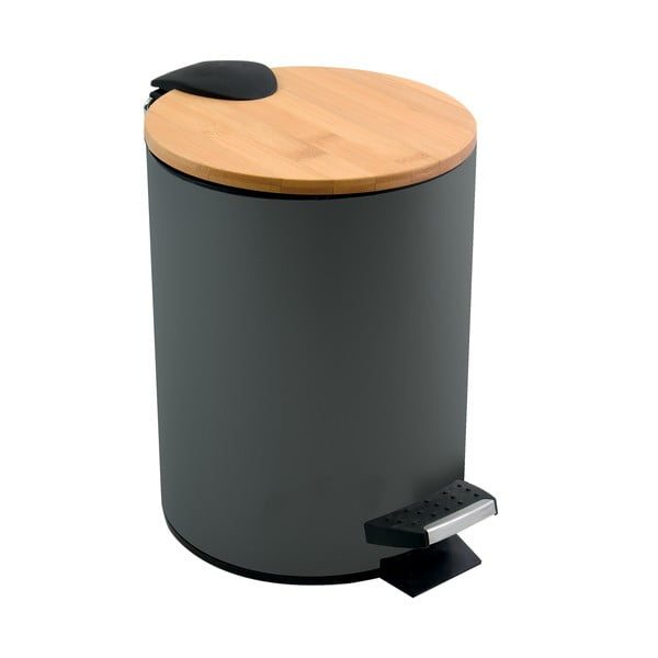 Tamsiai pilkos spalvos iš plieno šiukšliadėžė su pedalu 5 l   Adonis – Spirella