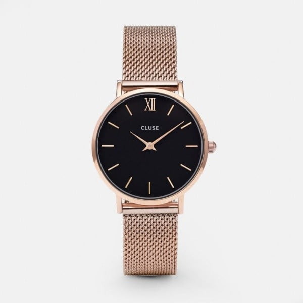 Cluse Minuit rožinio aukso moteriškas laikrodis
