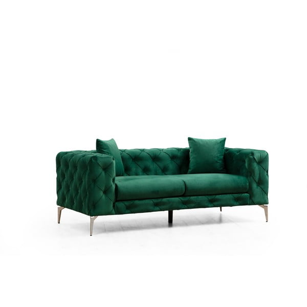 Sofa tamsiai žalios spalvos iš velveto 197 cm Como – Artie