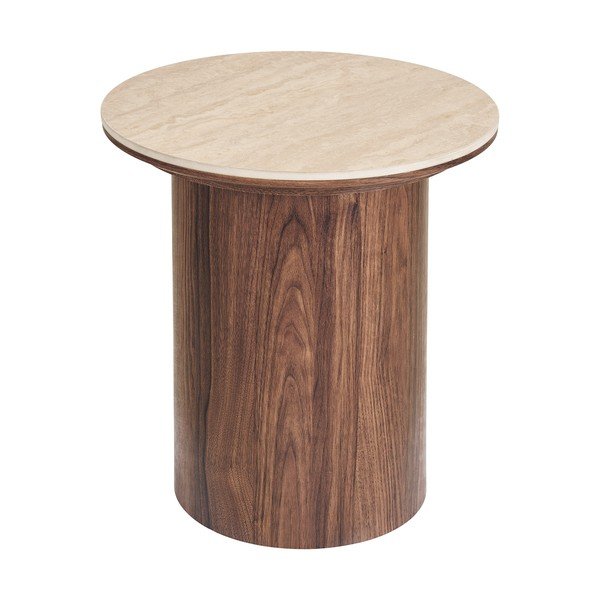 Iš keraminės plokštės apvalios formos šoninis stalas ø 45 cm Delphi – House Nordic