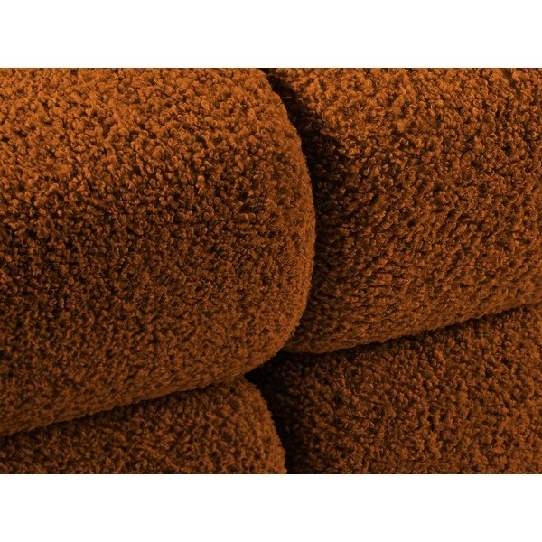 Terakotos spalvos modulinė kampinė sofa iš boucle (su kairiuoju kampu/su gultu) – Micadoni -image-3