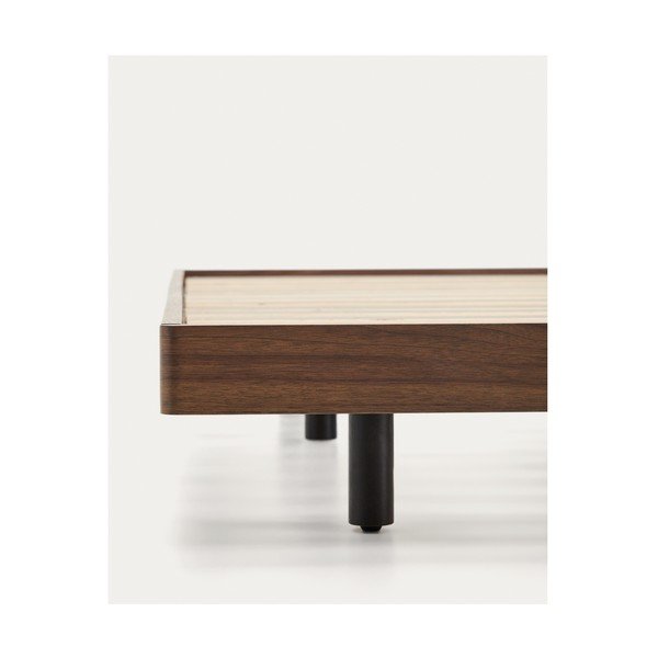 Rudos spalvos iš beržo masyvo dvigulė lova be galvūgalio su lovos grotelėmis 160x200 cm Norlen – Kave Home-image-2