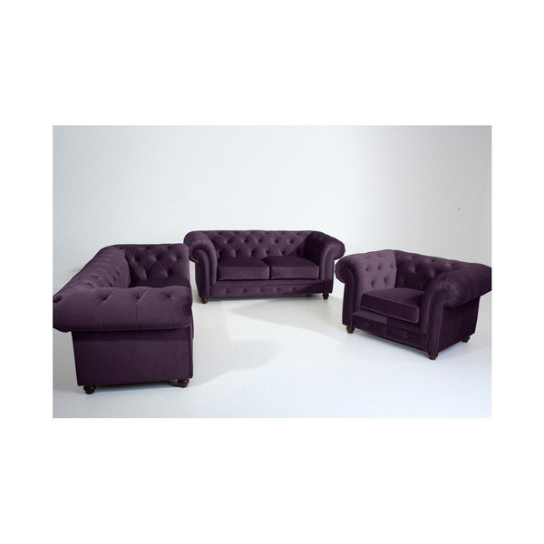 Violetinė sofa "Max Winzer Orleans Velvet", 216 cm-image-1