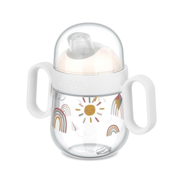 Smėlio spalvos iš plastiko vaikiškas puodelis 200 ml Sunshine & Rainbow – Mepal