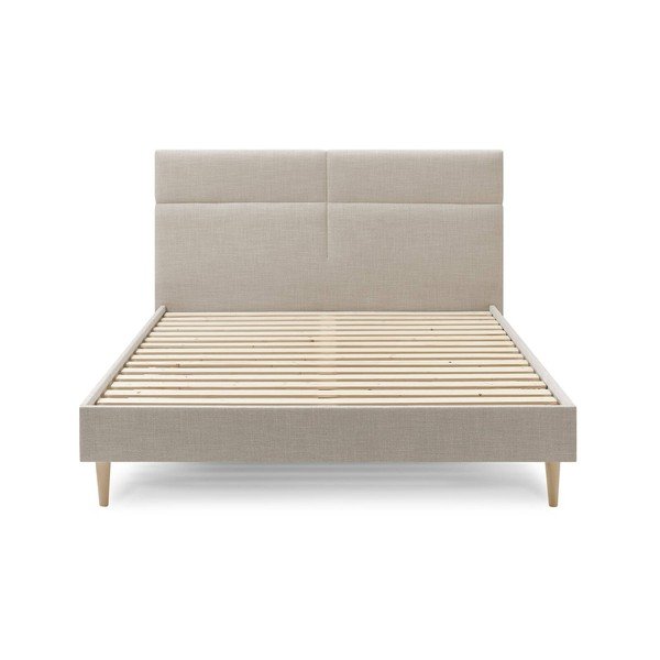 Smėlio spalvos dvigulė lova Bobochic Paris Elyna Light, 160 x 200 cm-image-2